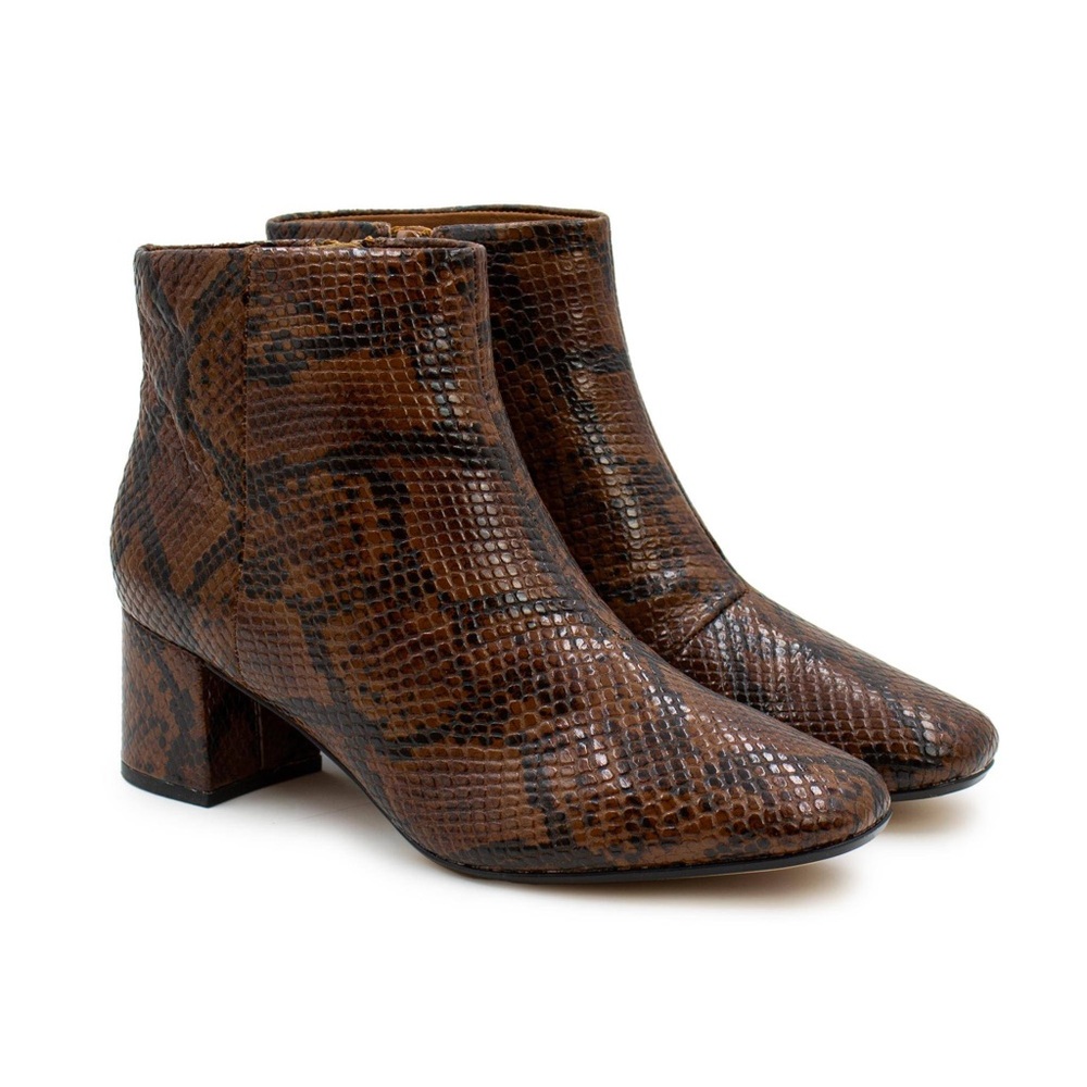 NEW Clarks Women’s Sheer Flora Leather Ankle Boots Brown/Dark Tan‎ 8M